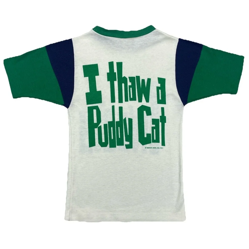 Vintage Tweety Bird I Thaw A Puddy Cat‎ T-Shirt Warner Bros 1977 Kids